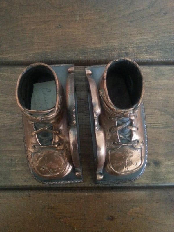 bronzed baby shoes